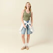 Débardeur femme uni col arrondi Instinct vert kaki femme