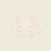 Gilet manches 3/4 ajouré ecru femme