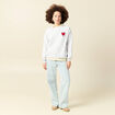 Sweat droit manches longues gris femme