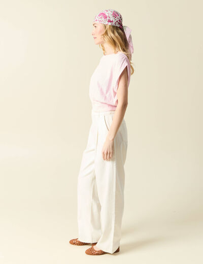 T-shirt manches courtes rose clair femme
