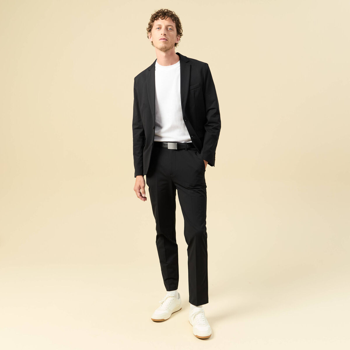 Pantalon chino stretch noir homme