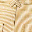 Jeans large ray&eacute; taille haute 7/8&egrave;me beige femme