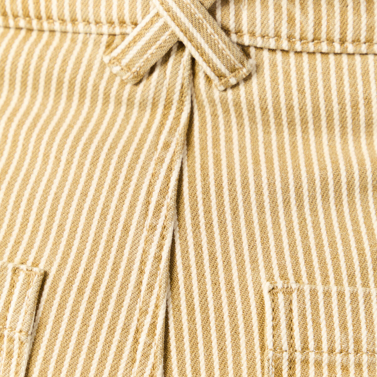 Jeans large ray&eacute; taille haute 7/8&egrave;me beige femme