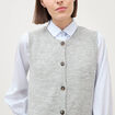 Pull droit court sans manches col rond gris femme