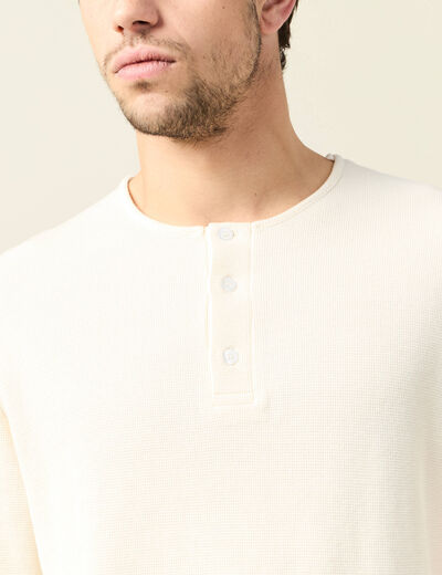 T-shirt manches longues ecru homme