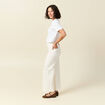 Jeans large taille haute denim blanc femme