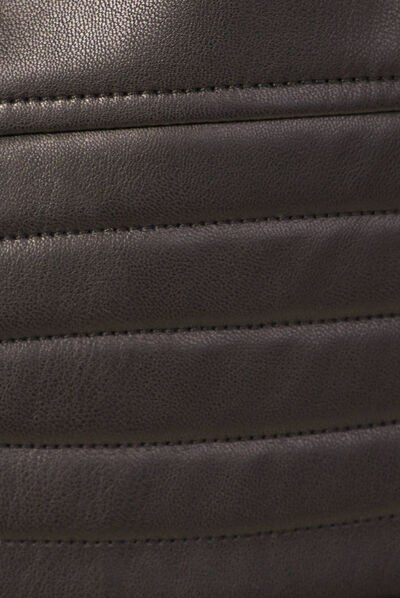 Blouson ajusté simili cuir noir femme