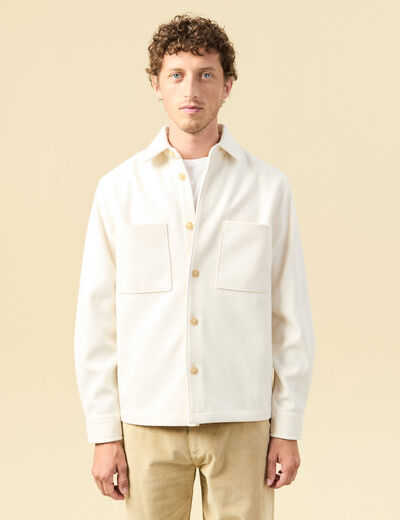 Surchemise oversize col classique ecru homme