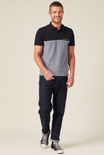 Polo manches courtes bleu marine homme