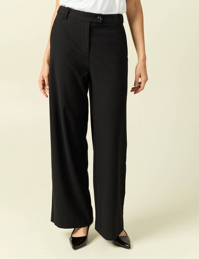 Pantalon loose taille standard fluide noir femme