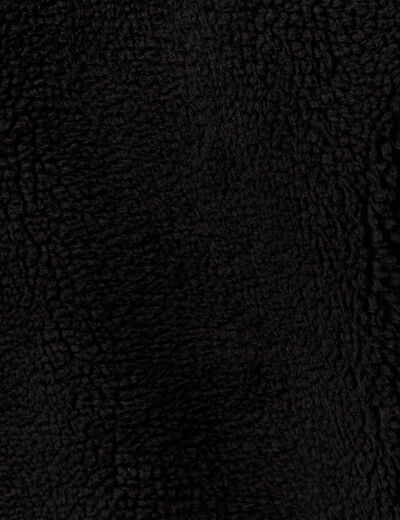 Manteau long laine mouton noir femme