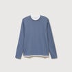 T-shirt manches longues bleu fonc&eacute; homme