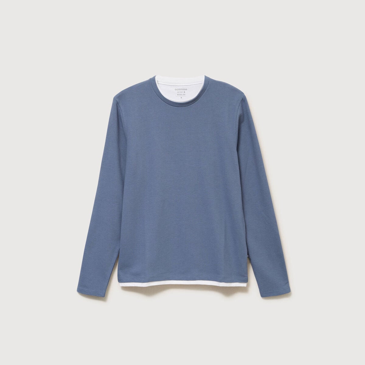 T-shirt manches longues bleu fonc&eacute; homme