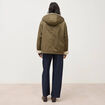 Parka oversize courte &agrave; capuche vert kaki femme