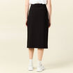 Jupe midi droite fendue noir femme
