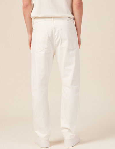 Jeans straight 5 poches denim blanc homme