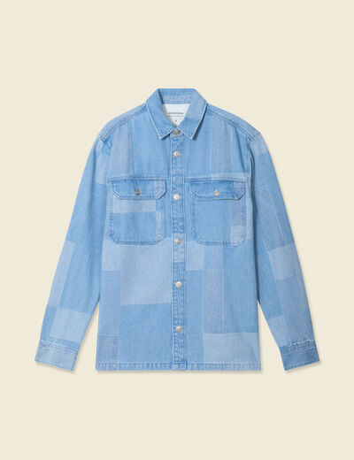 Surchemise en jean denim bleach homme
