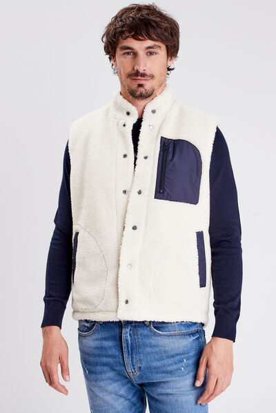 Blouson droit réversible bleu marine homme