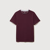 T-shirt droit col rond manches courtes prune homme