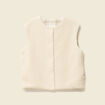 Gilet sans manches r&eacute;versible creme femme