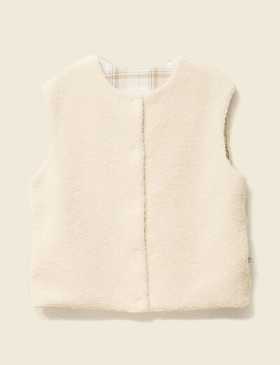 Gilet sans manches r&eacute;versible creme femme