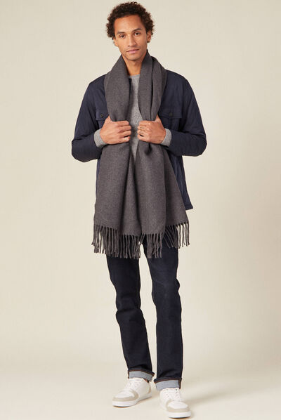 Pull manches longues gris homme