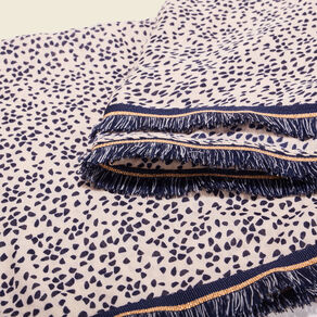 Foulard à franges bleu marine femme
