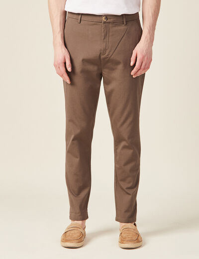 Pantalon chino 7/8ème taupe homme