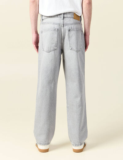 Jeans large relaxed denim snow gris homme