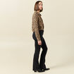 Chemise manches longues marron clair femme