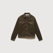 Blouson droit en velours manches longues taupe homme