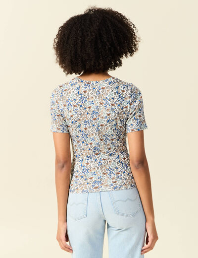 T-shirt manches courtes bleu clair femme