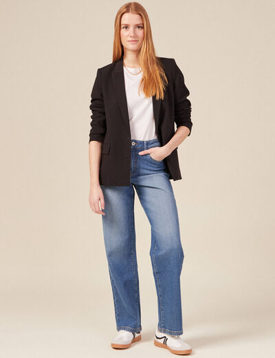 Jeans wide leg denim stone femme