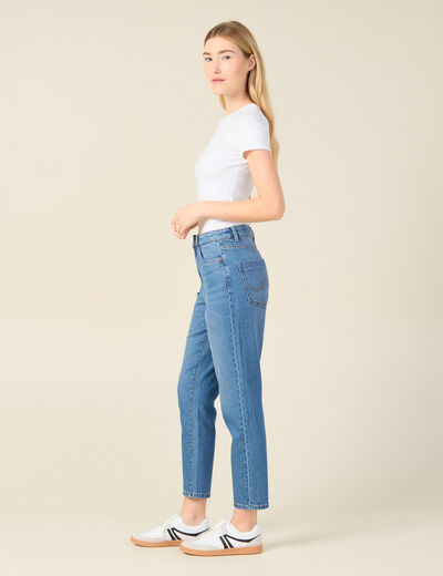 Jeans mom 7/8ème denim stone femme
