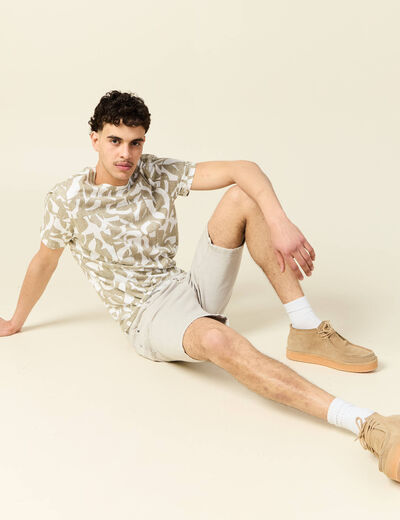 T-shirt manches courtes beige homme