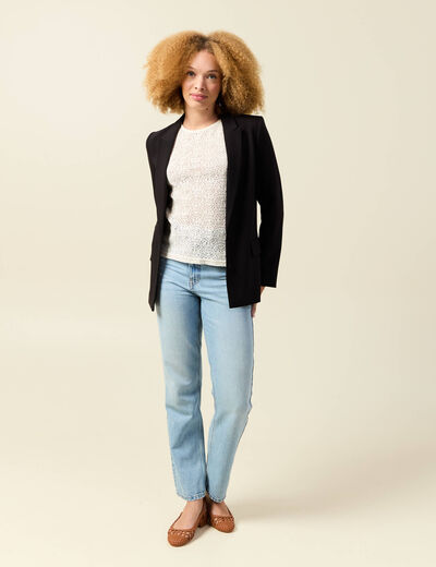 T-shirt manches courtes ivoire femme