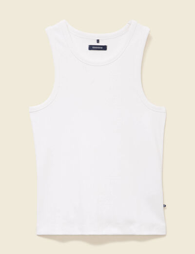 D&eacute;bardeur cintr&eacute; col rond sans manches blanc homme