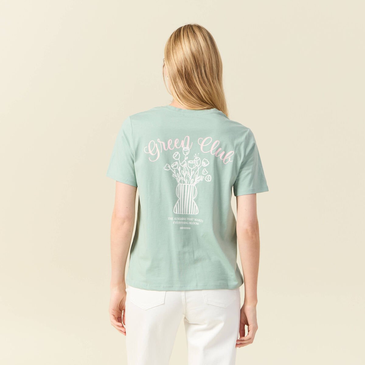 T-shirt manches courtes vert pastel femme