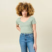 T-shirt manches courtes vert kaki femme