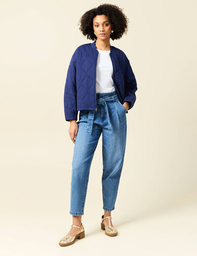 Gilet matelassé bleu foncé femme