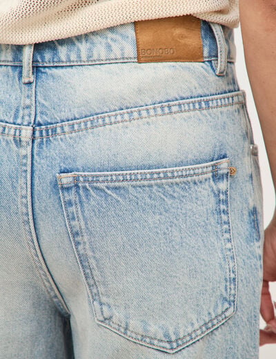 Jeans loose taille standard bleu femme