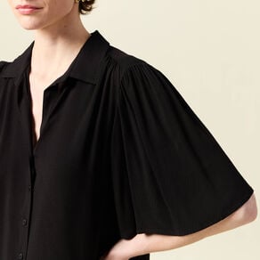 chemise manches courtes noir femme Chemise manches courtes noir femme