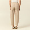 Jeans slouchy taille haute en coton beige femme