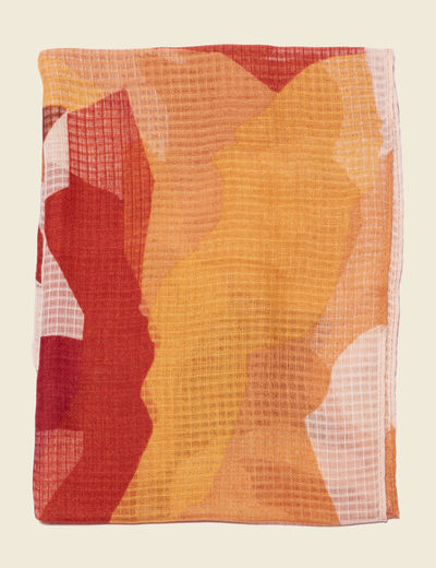 Foulard marron cognac femme