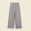 Pantalon large taille haute fluide gris femme