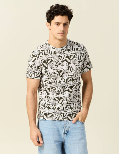 T-shirt manches courtes vert kaki homme