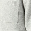 Pull manches longues col polo zipp&eacute; gris homme