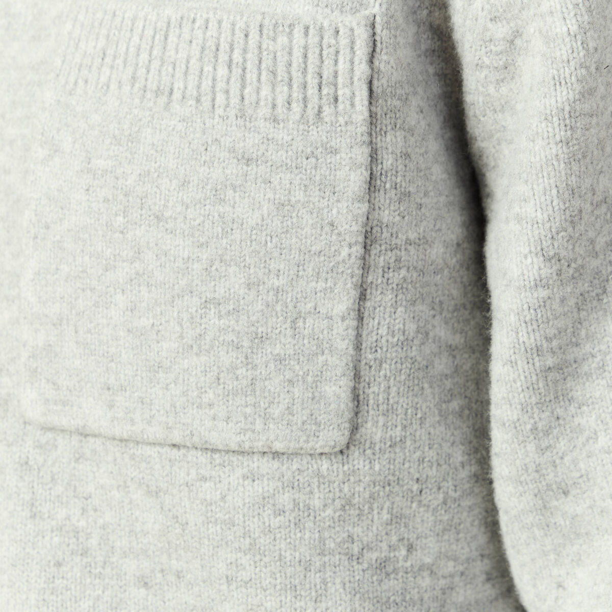 Pull manches longues col polo zipp&eacute; gris homme
