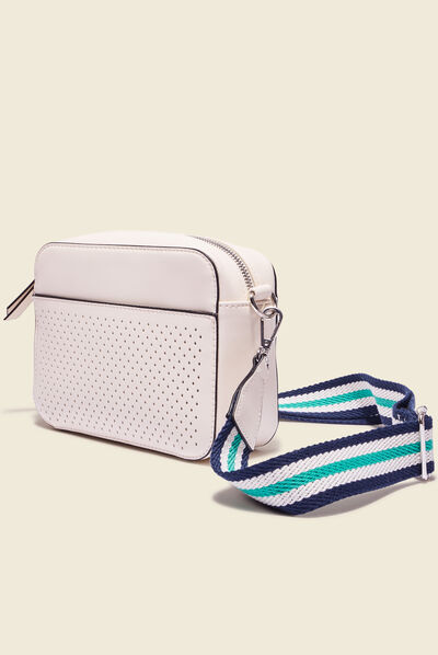 Sac avec détails perforés ecru femme