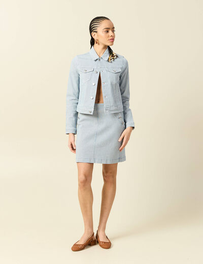 Jupe en jeans bleu marine femme